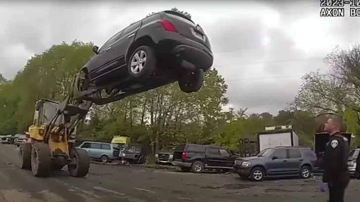 Autsloperij houdt dief aan met heftruck (video)