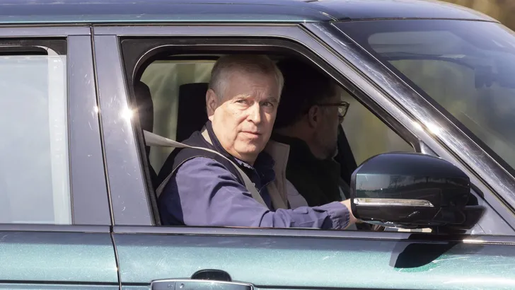 Excl - Prince Andrew Arrives At Windsor Castle For A Chat With The Queen