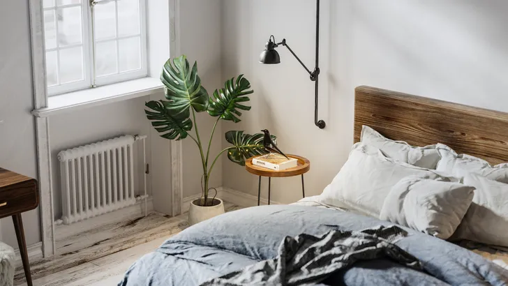Digitally generated domestic bedroom interior