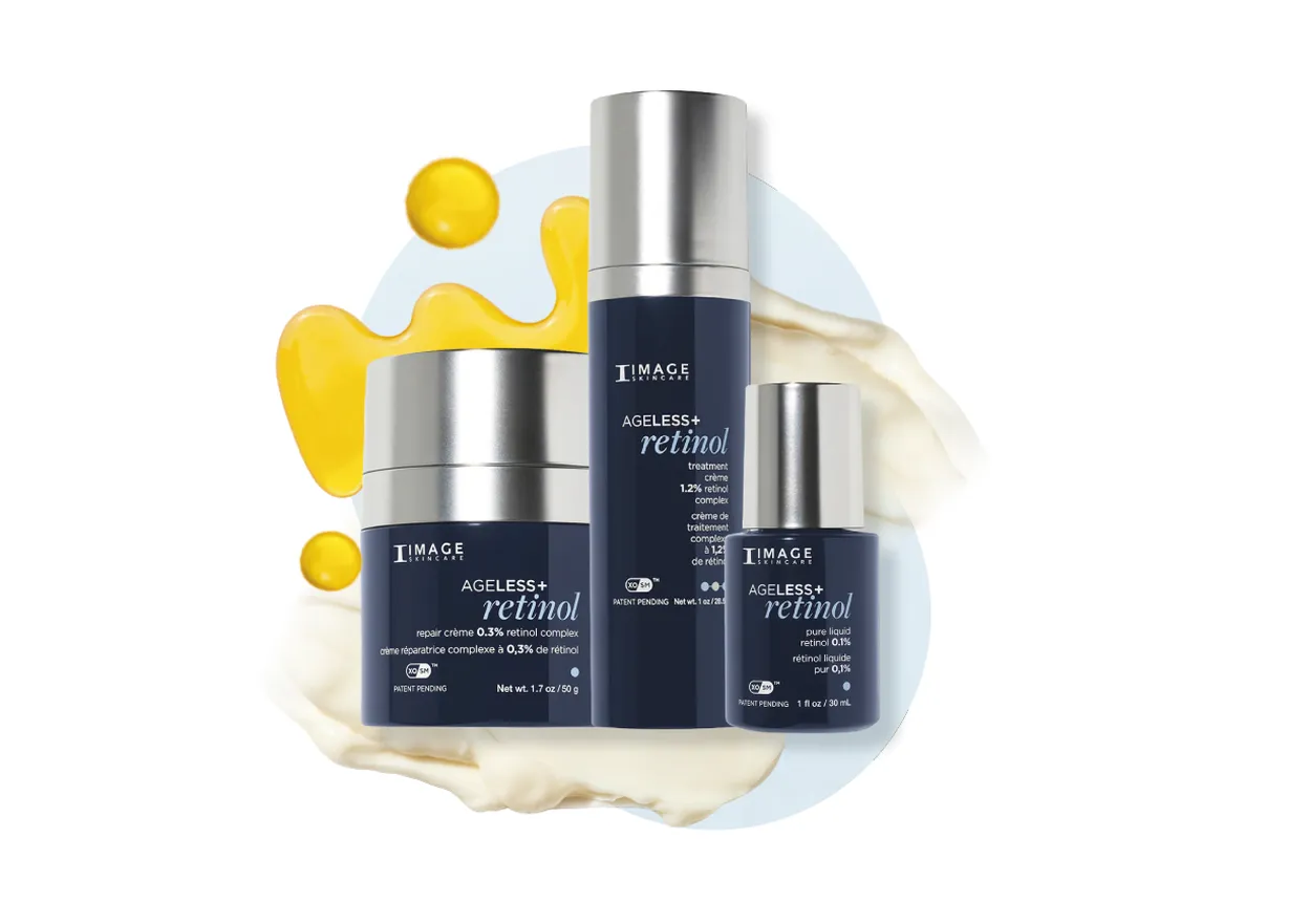 AGELESS+ RETINOL PURE LIQUID RETINOL 0.1%, 30 ML € 99,50, IMAGE SKINCARE AGELESS+ RETINOL REPAIR CRÈME 0.3% RETINOL COMPLEX, 50 GR € 99,50, IMAGE SKINCARE AGELESS+ RETINOL TREATMENT CRÈME 1.2% RETINOL COMPLEX, 28,5 GR € 110