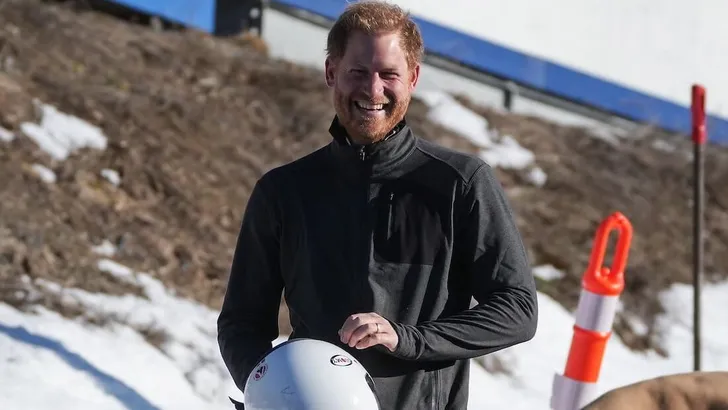 Prince Harry Tries Skeleton Bobsled - Canada