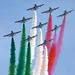 De vlag van Italië boven het circuit van Monza