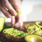 Fresh tomato and avocado sandwich