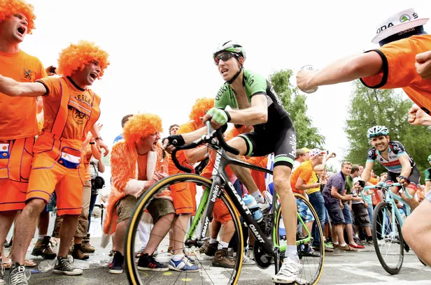 Bauke Mollema tijdens de Tour de France van 2013
