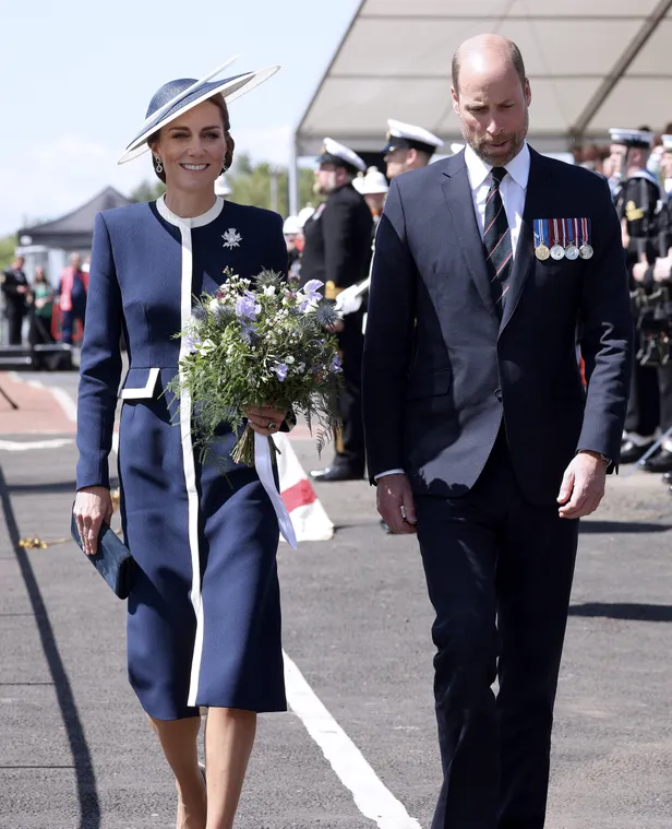 Glasgow, Scotland - 22.05.2025: KATE MIDDLETON The Princess of Wales, Sponsor of HMS Glasgow, formally named HMS Glasgow, the first of eight Type 26 frigates at the leading edge of naval warfare, at BAE Systems shipbuilding facility in Scotstoun. She was accompanied by Prince william to the naming ceremony.