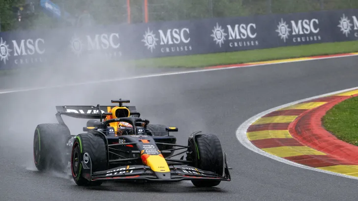 Max Verstappen in de kwalificatie voor de Grand Prix van België