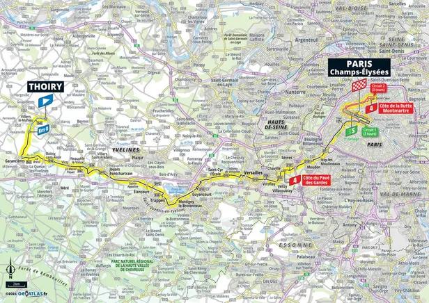 Map parcours etappe 21 Tour de France 2026