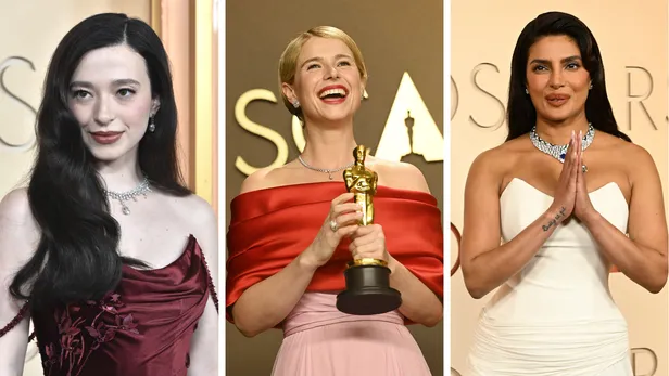 Van links naar rechts: Mikey Madison, Jessie Buckley en Priyanka Chopra.