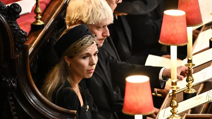 Boris Johnson and his wife Carrie Johnson in Westminster Abbey