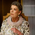 Prinses Caroline die staatsbezoek bijwoont in het Prinselijk Paleis