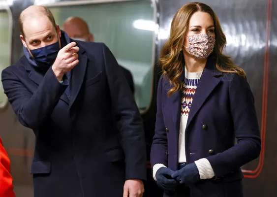 Kate en William tijdens hun royal train tour in 2020