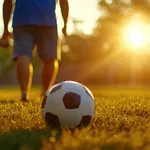 Vader en zoon voetbal