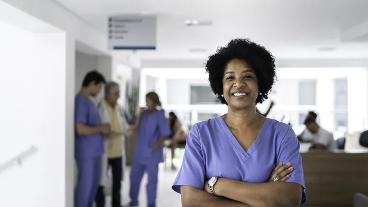 Portrait of female mature nurse at hospital