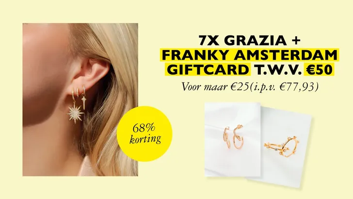 7x Grazia + Franky Amsterdam giftcard voor maar €25