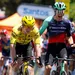 Matthew Brennan kijkt verslagen net na de finish van de eerste etappe van de Tour Down Under 2026.