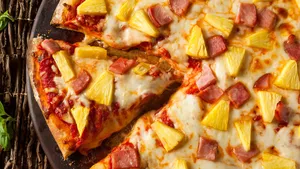 Homemade Pineapple and Ham Hawaiian Pizza