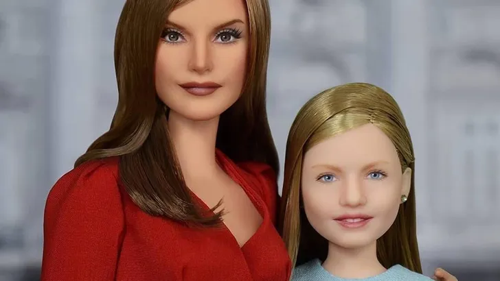 Letizia en Leonor als Barbie's