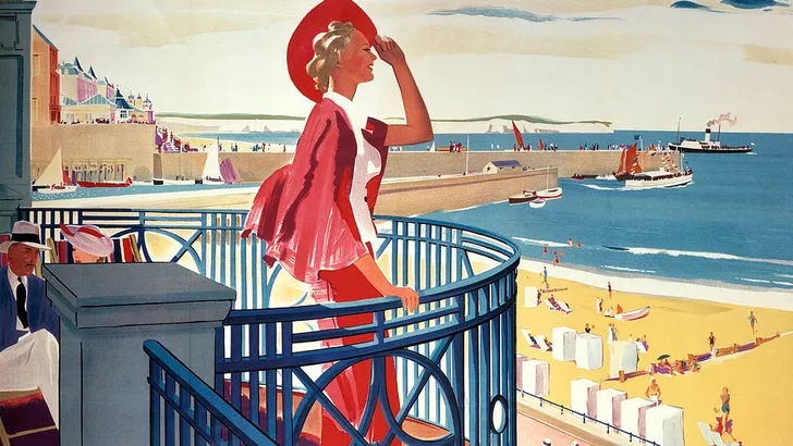 Vrouw strand vintage