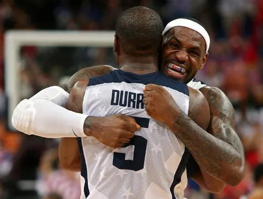 Olympisch goud in 2012: Kevin Durant en LeBron James.