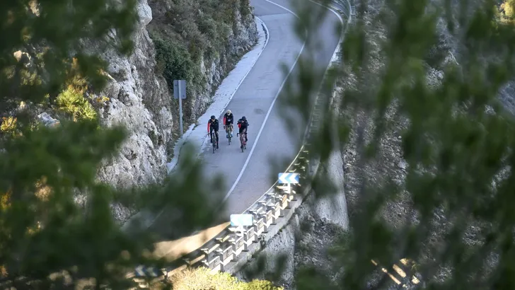 Training at the Coll de Rates climb team Lotto - DSTNY