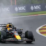 Max Verstappen in de kwalificatie voor de Grand Prix van België