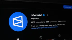 Het logo van Polymarket
