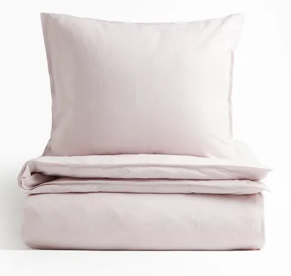 Dekbedset van linnenmix - eenpersoons €40,99