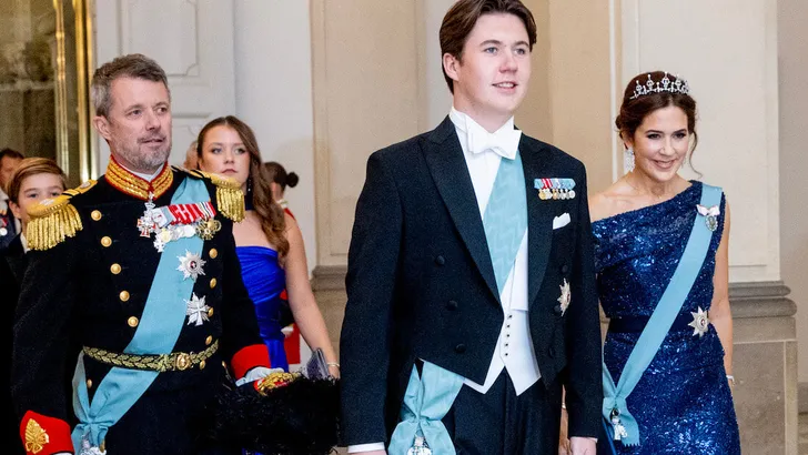 Queen Margrethe of Denmark, Prince Christian, Crown Prince Frederik and Crown Princess Mary arrive to attend Prince Christian of Denmark’s 18th birthday with a Gala Dinner at Christiansborg Palace