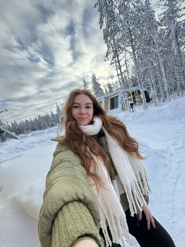 Sanne op persreis in Lapland 