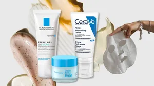 Crèmes van verschillende merken als collage
