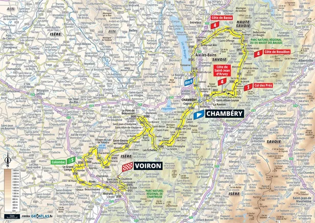 Map parcours etappe 17 Tour de France 2026