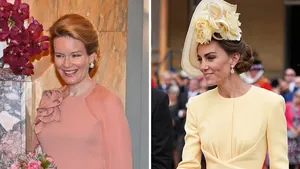 Tweeluik foto's van koningin Mathilde en prinses Kate