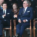 Crown Prince Frederik and Prince Frederik and Queen Margrethe while watching the hearse of Danish Princess Dagmar (1847-1928), the second last Empress of Russia Maria Fedorovna, in the Roskilde Cathedral Saturday September 2006 in the beginning of a re-bu