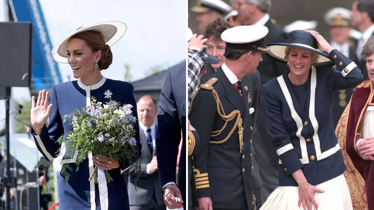 prinses Kate en prinses Diana in maritieme outfits