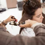 Beautiful woman at hair salon