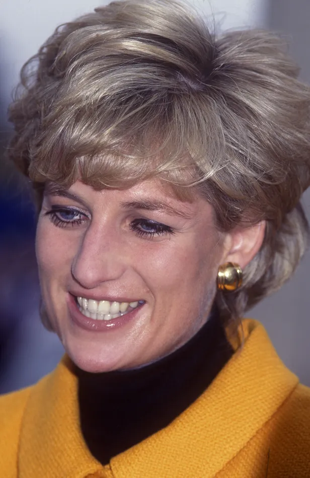 Close-up foto van prinses Diana in 1996.