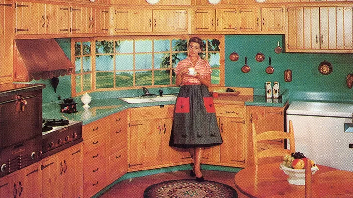 vrouw keuken vintage