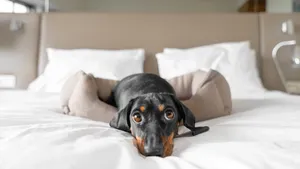 hond op bed