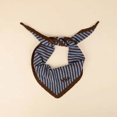 Triangle Sjaal - Toffee - Blauw & Bruin streep (klein)