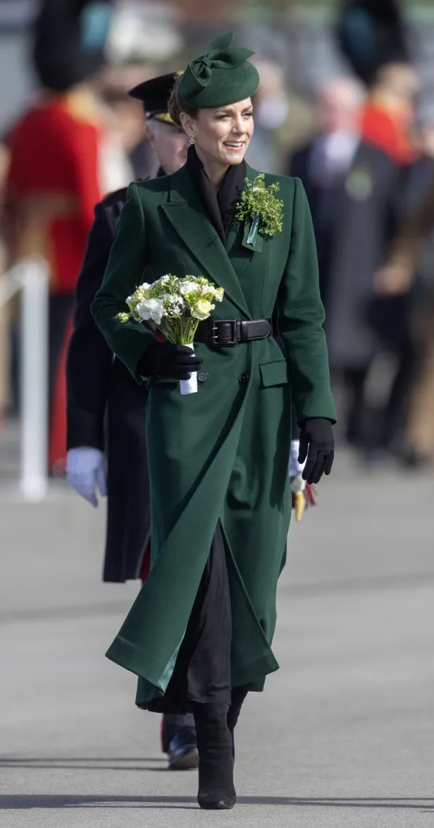 Groen, groener, groenst! Prinses Kate verscheen in stijl voor St. Patrick's Day. (Beeld: NL Beeld)