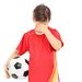 De huilende jongen op het voetbalveld