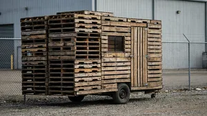 Man parkeert 'stapel afval' op parkeerplaats, maar stiekem is het de slimste caravan ooit