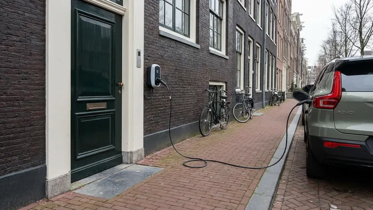 Laadkabel over de stoep voor elektrische auto brengt grote juridische risico's