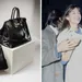 Tweeluik foto's met links de Original Birkin en een moderne Birkin bag, en rechts actrice Jane Birkin in de jaren '80.