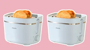 lichtblauwe broodrooster van HEMA x Philips