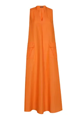 Maak elke dag zonniger in deze oranje jurk.