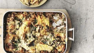 Recept: lasagne met paddestoelen en walnoten