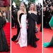 Drieluik foto's van het filmfestival van Cannes 2025, met links Irina Shayk, midden prinsessen Chiara en Carolina van Bourbon en rechts model Alessandra Ambrosio.