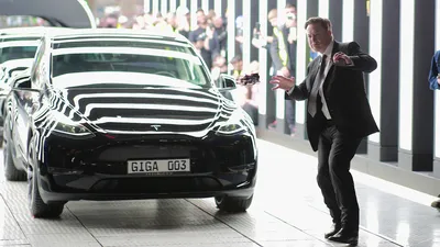 Archiefbeeld uit de Duitse Gigafactory in Grünheide. Voor Musk is de RDW-goedkeuring een gigantische Europese overwinning.