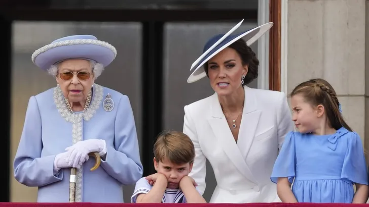 The Royal Family Members on The Balcony of Buckingham Palace